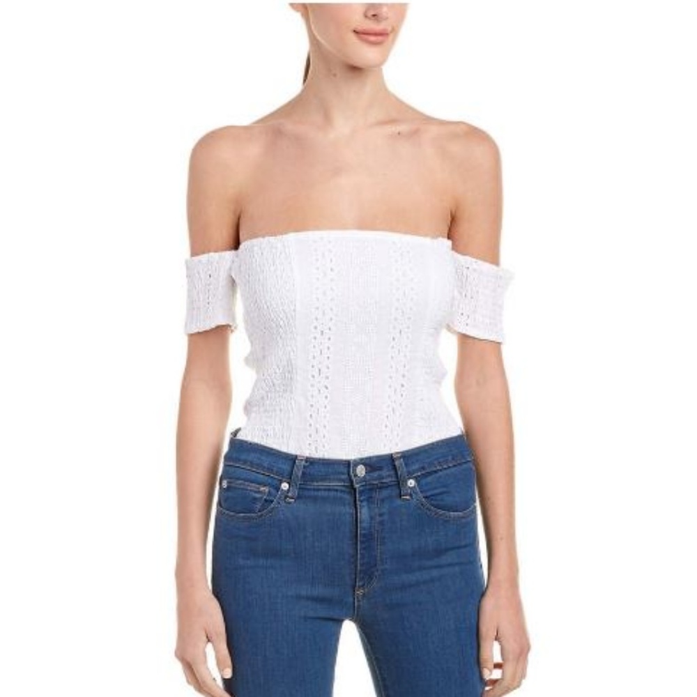 *NEW* J.O.A. Off the Shoulder Eyelet Bodysuit